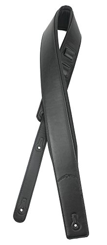 Walker & Williams G-918 Finition naturelle Cuir Noir rembourré Sangle de guitare - Les Beatles, Paul McCartney, John Lennon, RIngo Starr, George Harrison Walker & Williams G-918 Finition naturelle Cuir Noir rembourré Sangle de guitare – Image 3