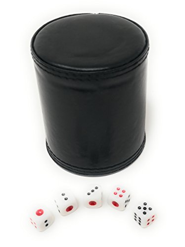 Cubilete de dados de piel sintética para tardes de Backgammon en familia