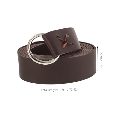 LIFKOME Medieval Viking Belt with Half Ring Closure Renaissance Style Strap for Men Pirate Cosplay Costume Accessory with Detailed Craftsmanship2