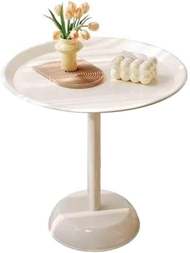 Mesa auxiliar redonda blanca con pedestal, mesa de centro de 3 niveles, soporte para plantas de consola para sala de estar, dormitorio, oficina