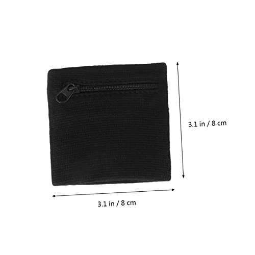 2Pcs Portable Wristband Bag with Zipper Pouch for Keys and Coins Lightweight Change Holder for Running and Outdoor Sports White Black2