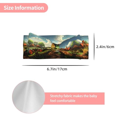 tractor farm Picture Baby Bow Headband Super Stretchy Soft Bows Hair Accessories for Newborn Infants Toddlers Kids Girls3