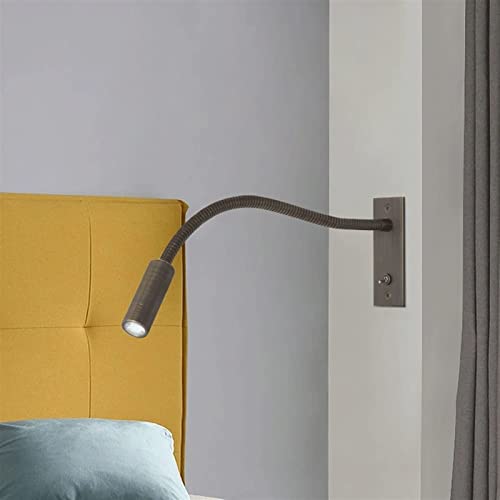 Lámpara de pared de lectura LED con interruptor y ángulo ajustable estilo C para dormitorio 5