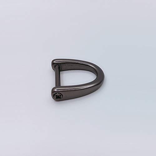 8 Pieces D-Rings Screw in Shackle 24mm Horseshoe Buckle Horseshoe Shape D Ring D-Shaped Metal Hoop Locking One Screwdriver Use for DIY Leather Craft Purse Replacement Black