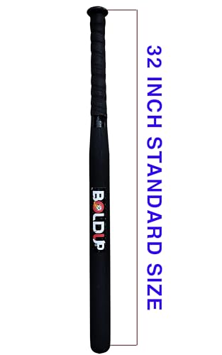 Image of Wooden Baseball Bat - 32 Inch Solid Hardwood Stick for Self Defense & Home Safety - Heavy Duty (Combo Black BASSBAT)