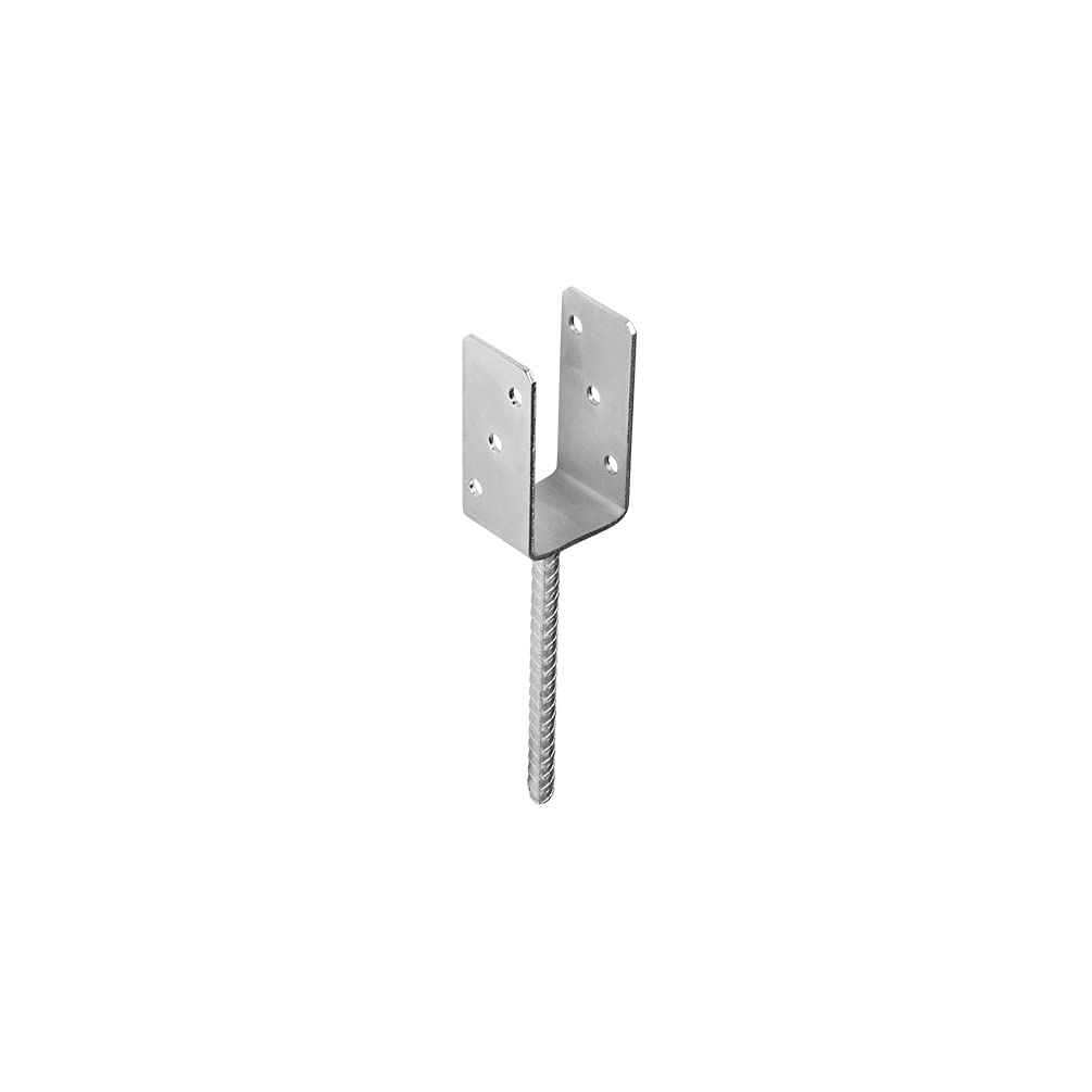4U-Onlinehandel Silver Galvanised Concrete In "U" Shape Post Support Heavy Duty For 70Mm / 2.75 Inch Posts