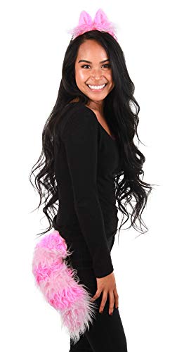 elope Disney Alice in Wonderland Cheshire Cat Ears Headband and Tail Kit Pink