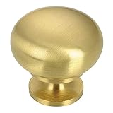 Richelieu Hardware BP5923160 Rockaway Collection 1 1/4-inch (32 mm) Satin Brass Functional Cabinet and Drawer Mushroom Knob for Kitchen, Bathroom, and Furniture