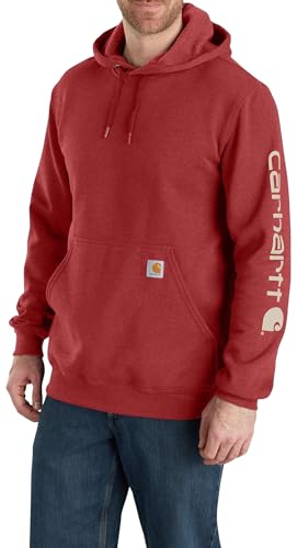 Image of Carhartt Men's Signature Sleeve Logo Midweight Sweatshirt Hooded