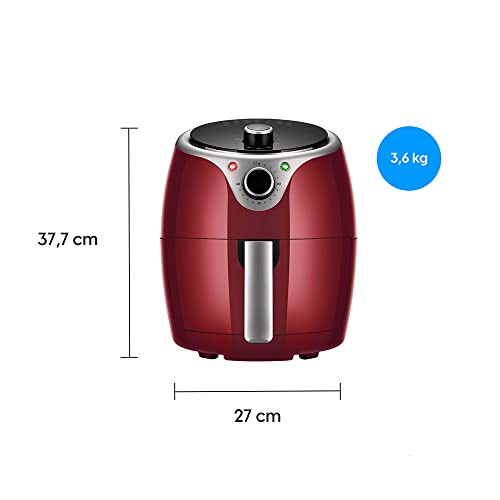 Fritadeira Elétrica Flash Fryer Elgin Preta 3,5 Litros Vermelha 22V- Airfryer