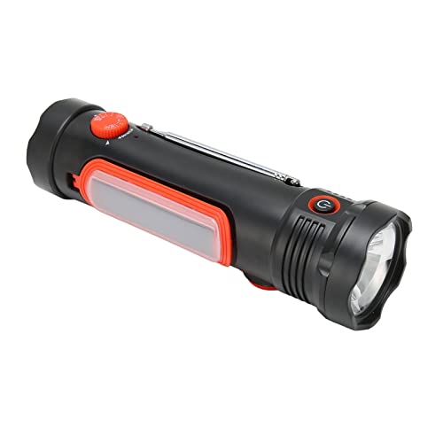 Portable Handheld Radio, Solar Hand Crank Radio, Alarm AM FM WB Flashlight 3 Way Powered 2600mAh Emergency Weather Radio for Camp Hike