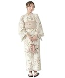 [SOUBIEN] ソウビエン 浴衣 2点 セット セパレート 二部式 floro レディース (浴衣/兵児帯) フリーサイズ 小花の蛍暈し×ピンクベージュ ykw10138-obs10061