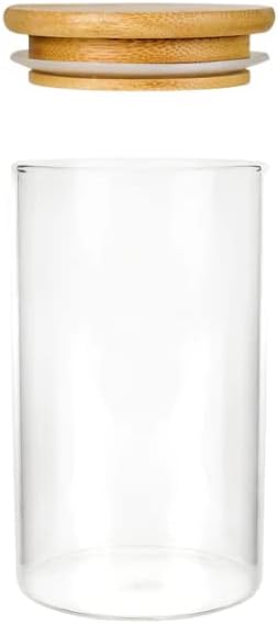 10OZ Wood LID Suction Glass Jars - 14 Grams - 80 Count