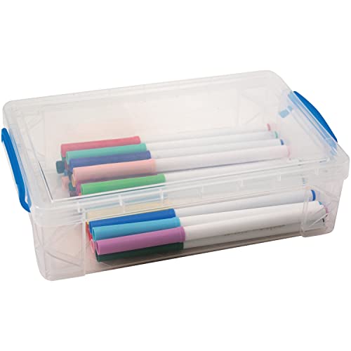 Super Stacker Advantus 37539 Large Pencil Box, 9 x 5 1/2 x 2 5/8, Clear