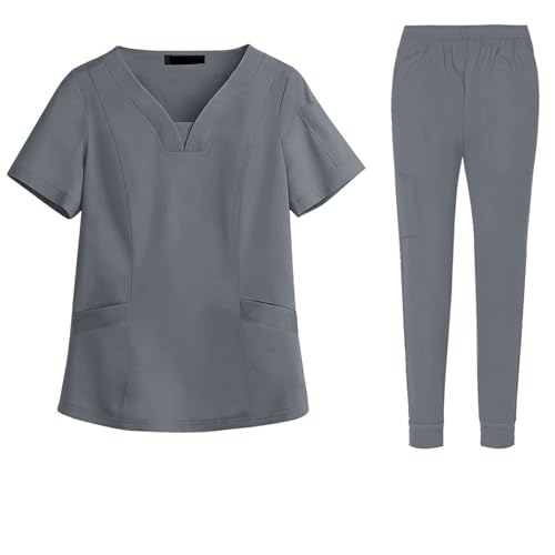XYYYHTL Uniformes Sanitarios Mujer Casacas Sanitarias Mujer Pijama Sanitario Uniforme Enfermera Conjunto Casaca y Pantalón Uniforme Sanitario Mujer Elastico Uniforme Sanitario Mujer Velilla