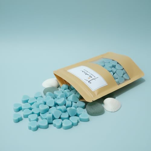 Image of Wax Melts | Organic Soy Wax | Essential Oil Infused | Room Freshener | Heart Shape Aroma Cubes | Long-Lasting Scent | Safe Smoke-Free Home Fragrance | Ocean Breeze | 80 GMS
