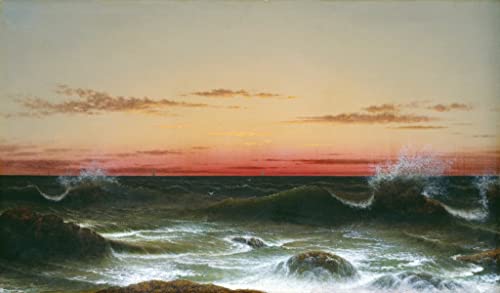 Poster Coucher de Soleil Paysage Marin Johnson Heade Art Toile Bureau 60x90