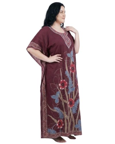 Image of Oussum Women Kaftan Plus Size Polyester Summer Lightweight Caftan Swimsuit Cover Ups Maxi African Mumu Lounge House Dress