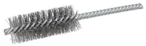 Image of Weiler 21124 Power Tube Brush, Double Stem /Double Spiral, 1 inch, 0.06 inch Stainless Steel Wire Fill, 2-1 /2 inch Length, Made in the USA (Pack of 10)