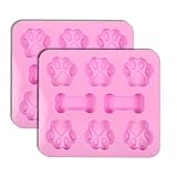 Cooper's Treats Bone and Dog Paw Silicone Ice Cube Mold (Set of 2) - Easy, Fun, Dishwasher-safe - Perfect for Making Pupsicles, just Pour In Pupsicle Mix and Freeze