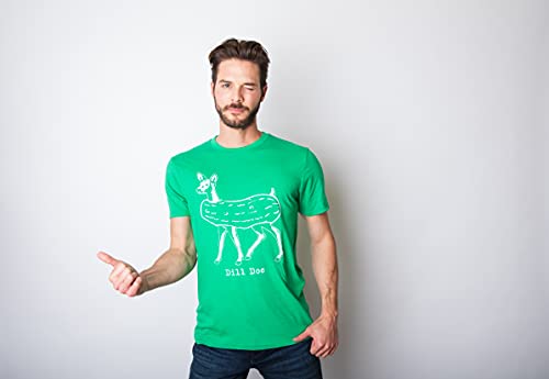Mens Dill Doe Tshirt Funny Pickle Deer Tee for Guys Crazy Dog Men's Novelty T-Shirts Perfect Adult Gift Funny Shirts for Men Heather Green S