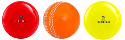 Image of ImTheBest Cricket Wind Ball Set Pack of 3, Rubber Cricket Ball for Galli Cricket /Practice Match & Fun Matches