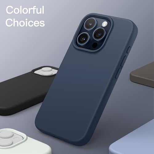 Image of JETech Silicone Case for iPhone 15 Pro, Storm Blue | Silky Soft Touch, Shockproof Cover, Scratch Resistant, Microfiber Lining