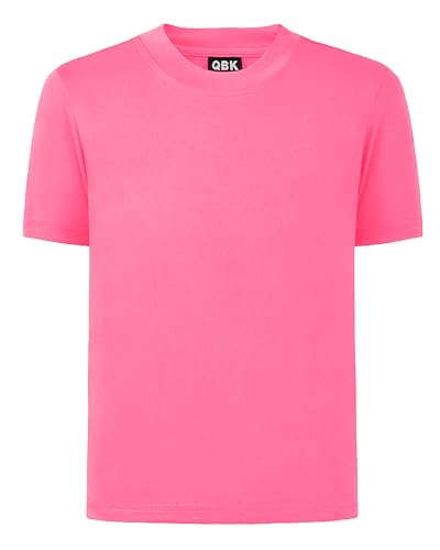 Image of QBK 2T to Youth Neon Shirt Kids UPF 50+ Dry Fit Athletic Short Sleeve Rash Guard T Shirts for Boys Girls Sports Undershirt