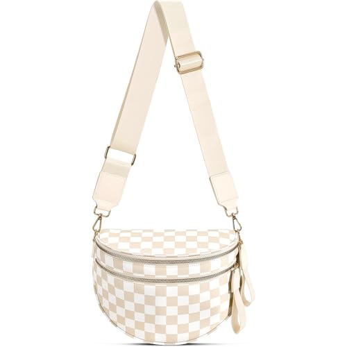 Checkered Crossbody Bag for Women Bum Bag Cross Body Shoulder Purses Bag - image 1