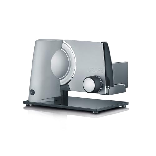 GRAEF Allesschneider SKS320 silber Vollmetallgehäuse mit Edelstahl-Wellenschliffmesser Ø 170 mm,...