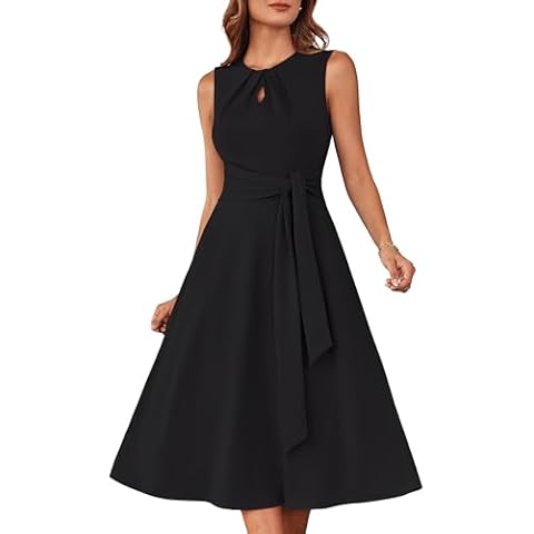 GRACE KARIN Women's Pleated Midi Dress with Pockets Cover