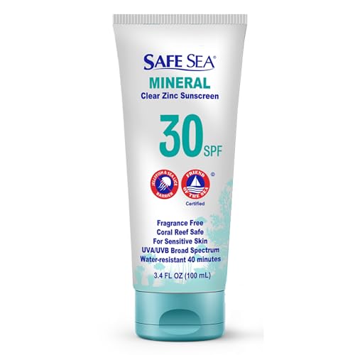 Safe Sea Zinc Oxide Sunscreen SPF30 | Clear Mineral Face And Body Sunscreen Without White Cast |...