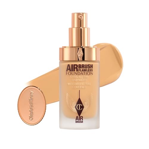 Charlotte Tilbury Airbrush Flawless Matte Foundation - Full Coverage Liquid Makeup with a Natural-Matte Finish - Smoothes & Blurs Pores - Waterproof & Transfer Resistant - 7 Warm