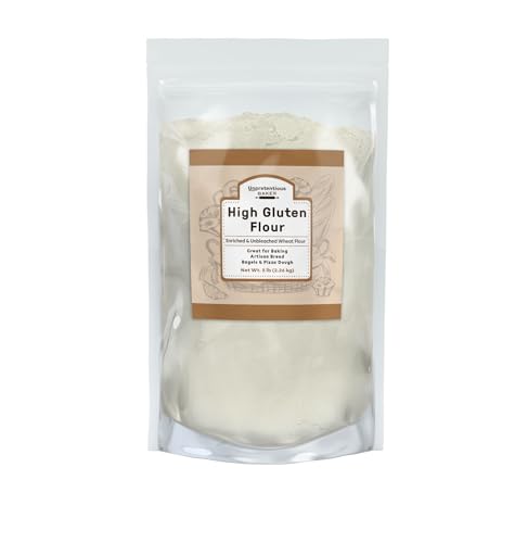 Unpretentious High Gluten Flour, (5 lb), Artisan Bread, Bagels, Pizza