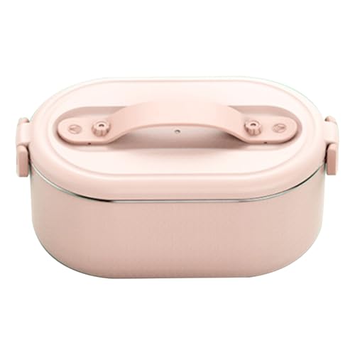Fiambrera eléctrica con compartimento - Reutilizable, ideal para calentar comida - Ideal para el trabajo, el coche, el camión y el hogar (rosa)