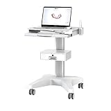 QUUIUO Hospital Medical Trolley Mobile Laptop Pallet Cart with Oral Scanner Holder Height Adjustable Workstation for Dental Clinic Hospital Beauty