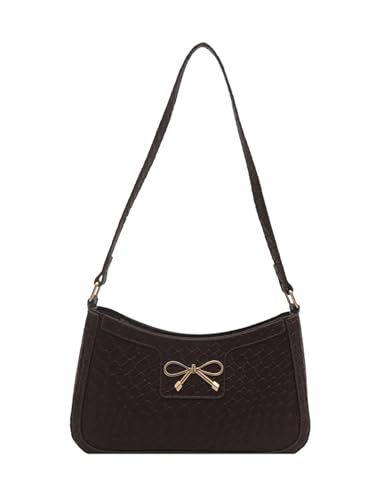 SweatyRocks Women's Bow Quilted Shoulder Handbag PU Leather Top Handle Y2K Underarm Bags