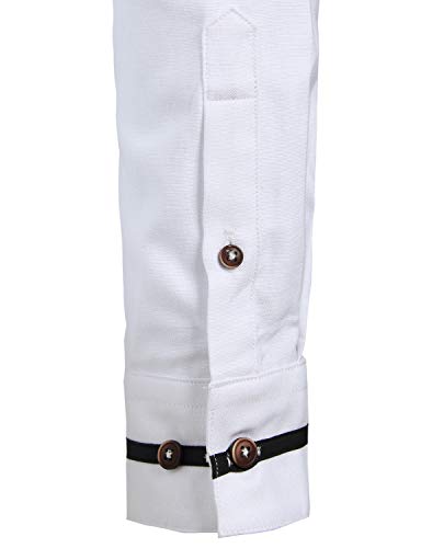 Image of ZEROYAA Mens Hipster Mandarin Collar Slim Fit Long Sleeve Casual Button Down Oxford Dress Shirt with Pocket