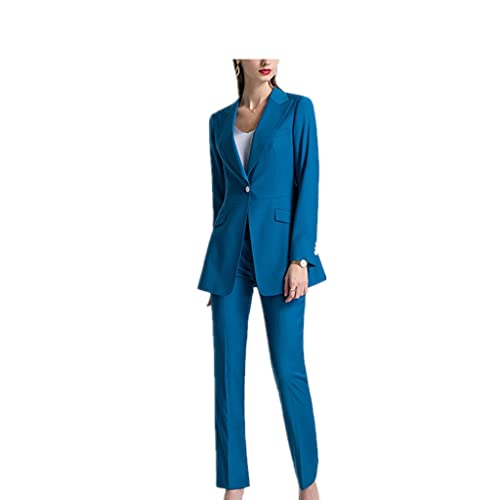 DSHGDJF Trajes de Pantalones de Mujer Trajes de Mujer Traje de 2 Piezas Chaqueta + Pantalones Uniforme Profesional Informal de Negocios for Mujer (Color : A, Size : S Code)