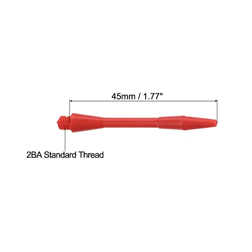 Ejes de dardo PATIKIL de 45mm con rosca 2BA en plástico resistente rojo 2