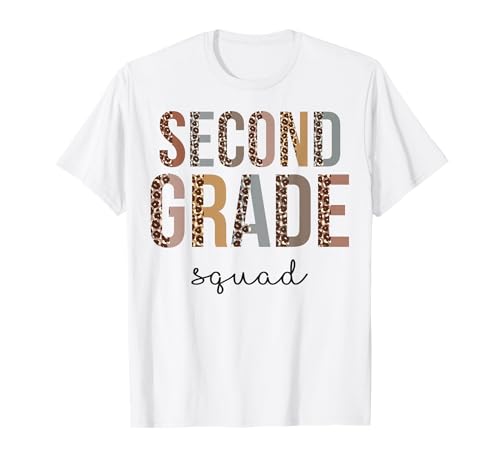 Second Grade Squad Hello Back To School Appreciation Leopard T-Shirt