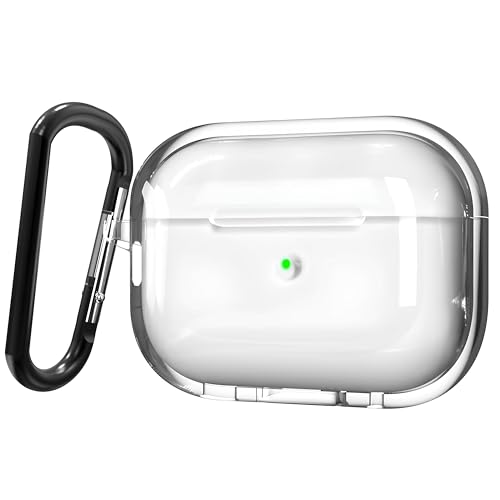 Image of skysia Transparent Case for Airpods Pro 2 - Clear Soft Silicone Protective Cover with Keychain, Shockproof, Anti-Yellowing, LED Visible, Wireless Charging Support (Pack of 1)