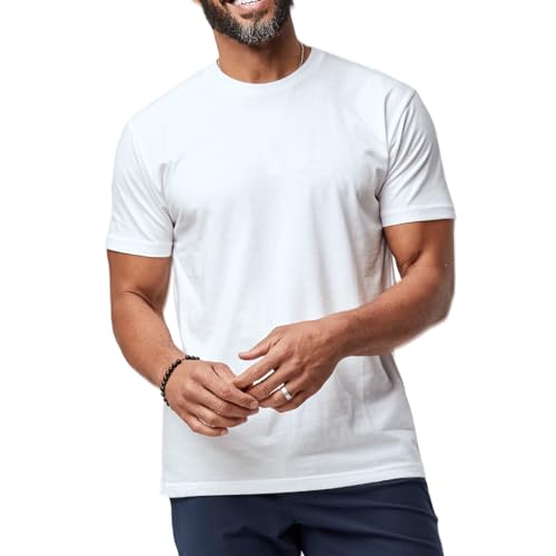 Fresh Clean Threads Mens T-Shirts 1-Pack Short Sleeve Crew Neck Premium Tees - Fitted Style Soft Cotton-Poly Fabric Tag-Free Comfort