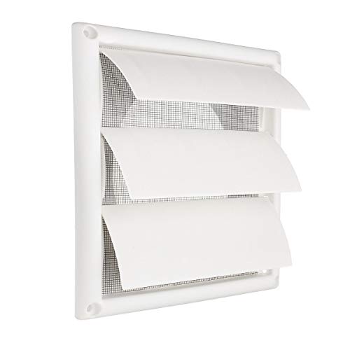 Rejilla de ventilación plástica blanca para pared, cubierta 200x200x40mm para conductos, calefacción y ventilación miniatura 3