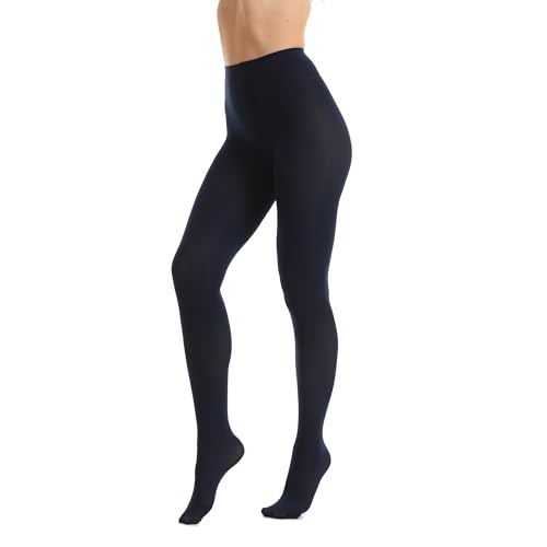 Image of Women's 80 Denier Opaque Tights, Microfiber Run-Resistant, Ultra Soft & Stretchy