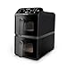 Philips Stacked Dual Basket Airfryer - 5L + 5L, 2 Stacked Basket Drawers, 6 Preset Functions and 13 ways to cook, Touchscreen, Black - NA460/09