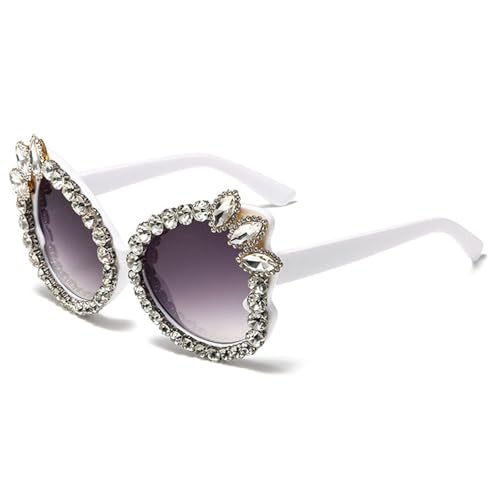 COTIA 2025 Fashion Cat Eye Diamond Sunglasses for Womens Bling Crystal Rhinestones Handmade Decoration Sun Glasses2