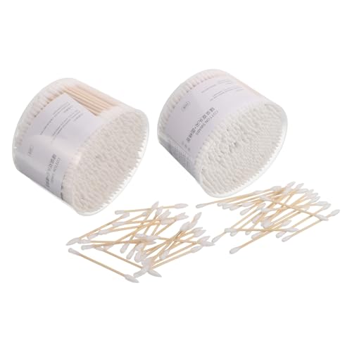 Genérico 1000 Hisopos de Algodón de Doble Punta Cabeza Redonda y Espiral Hisopos para Limpieza de Oídos Maquillaje y Cuidado Facial para Cerumen y Belleza