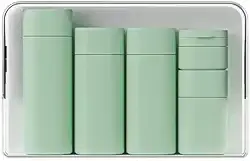 Kit Viagem Premium para Cosméticos: Frascos Silicone Anti‑Vazamento com Necessaire Organizador (Verde)