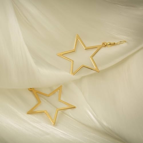Simple Star Earrings for Women, Hollow Star Dangle Drop Earrings4